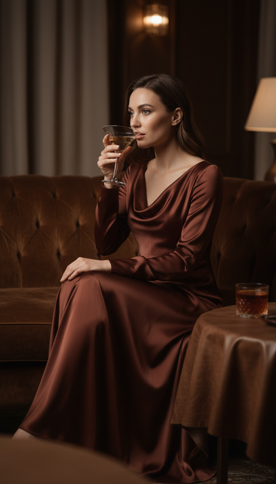 Silk Full-Length Gown in use