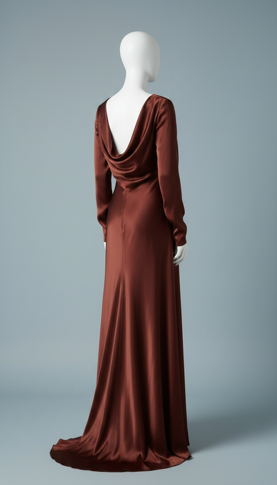 Alternate angle view of Silk Full-Length Gown