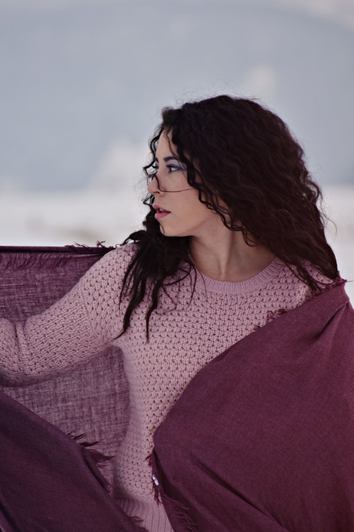 Real photographed scarf winter fashion