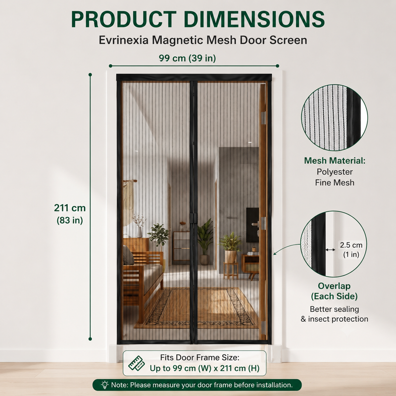Evrinexia Magnetic Mesh Door curtains