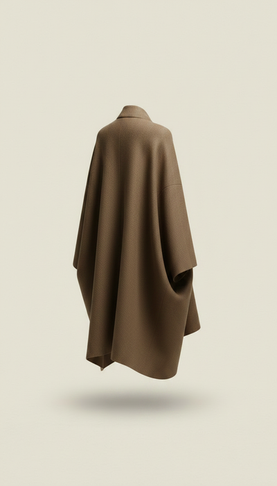 Alternate angle view of Bronze embroidery wool coat